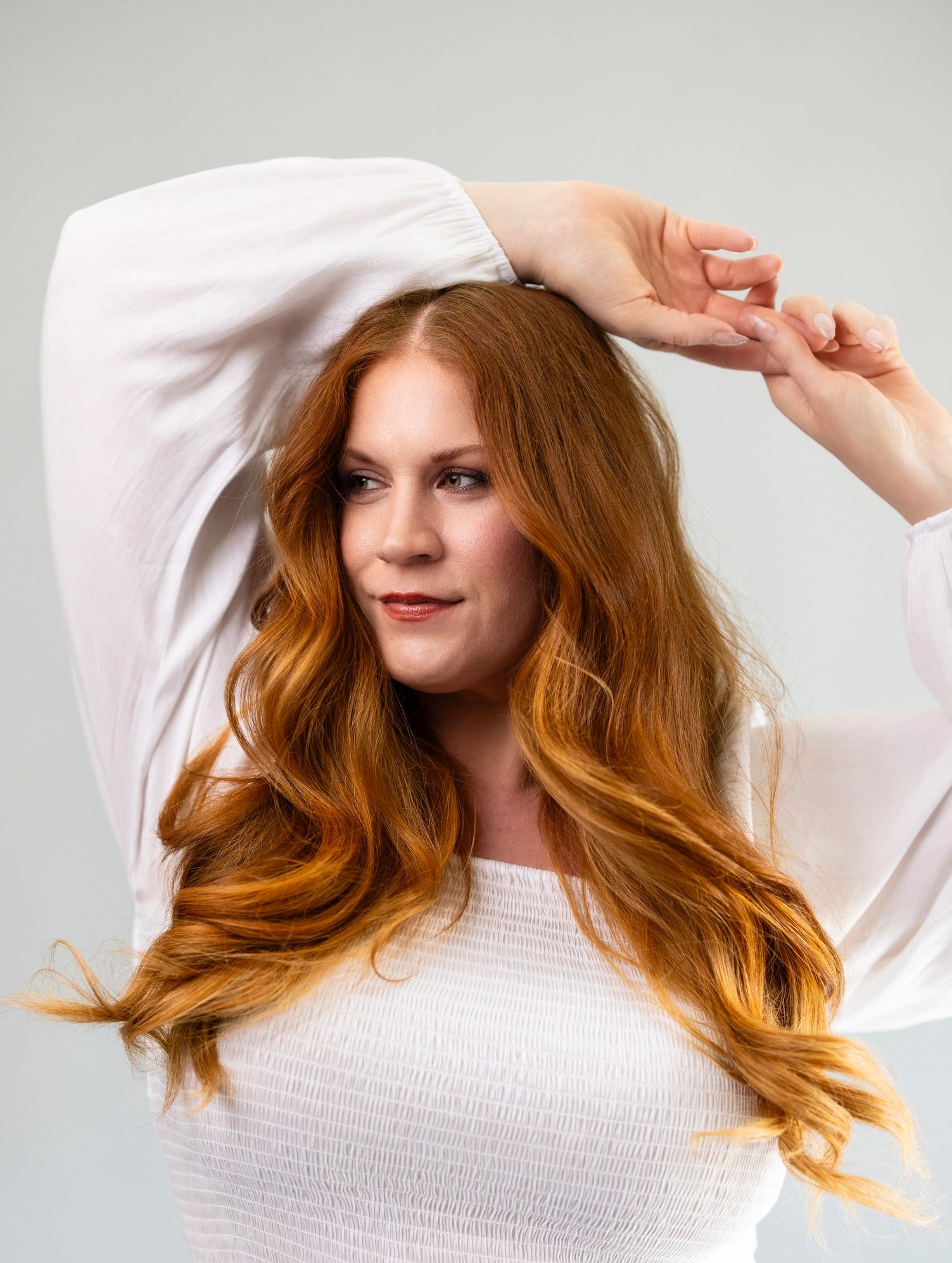 Client portrait with red hair